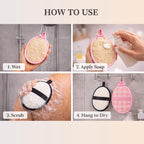 CraftsOfEgypt 4-Pack Natural Egyptian Loofah Exfoliating Body Scrubber Sponges - Image 5