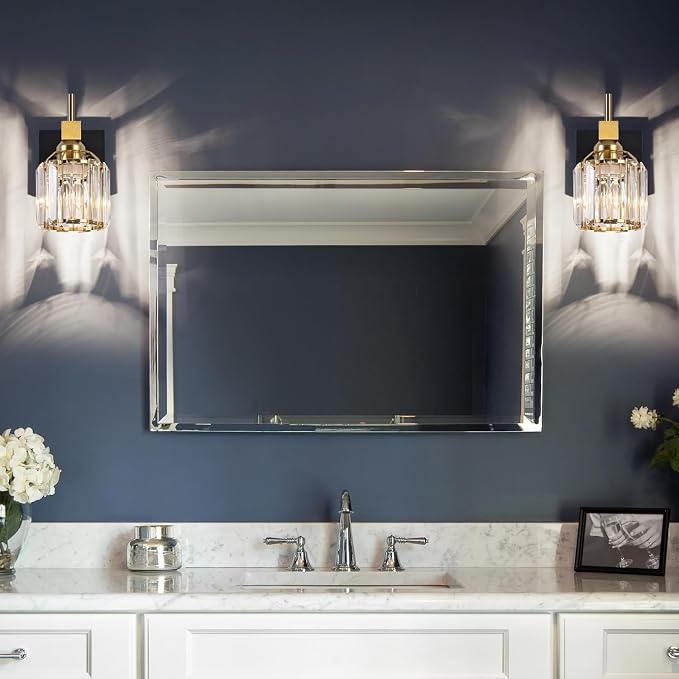 SOLFART Crystal 1 Light Bathroom Vanity Light Over Mirror Wall Sconce Fixture - Image 3