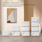 BarberPub Marble Patterned Salon SPA Cabinet, Storage Barber Organizer - Image 8