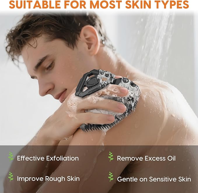 Silicone Body Scrubber, Non-Slip Handheld Cleansing Brush, Rich Foam, Deep - Image 5
