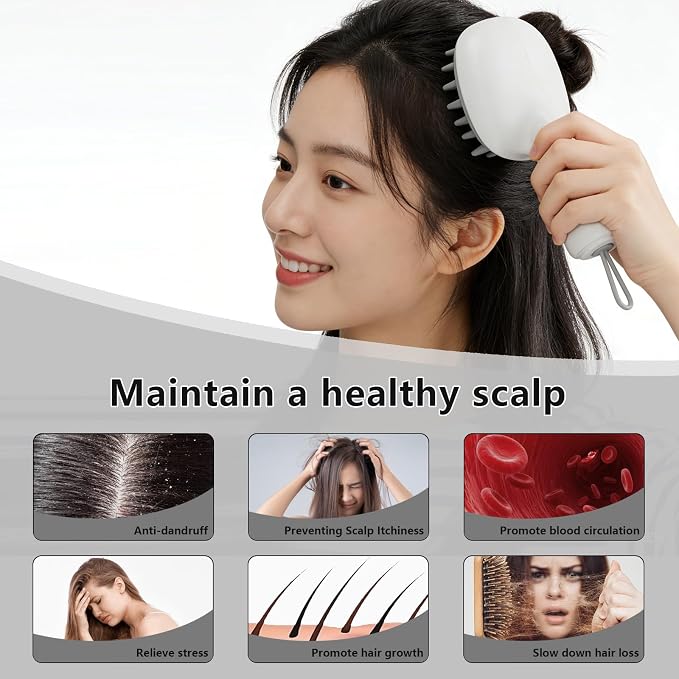 Scalp Massager with Long Handle Hair Growth, Soft Silicone Scalp Scrubber - Image 7