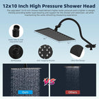 Hibbent All Metal 12'' Dual Filtered Rainfall Shower Head Combo, High Pressure - Image 6
