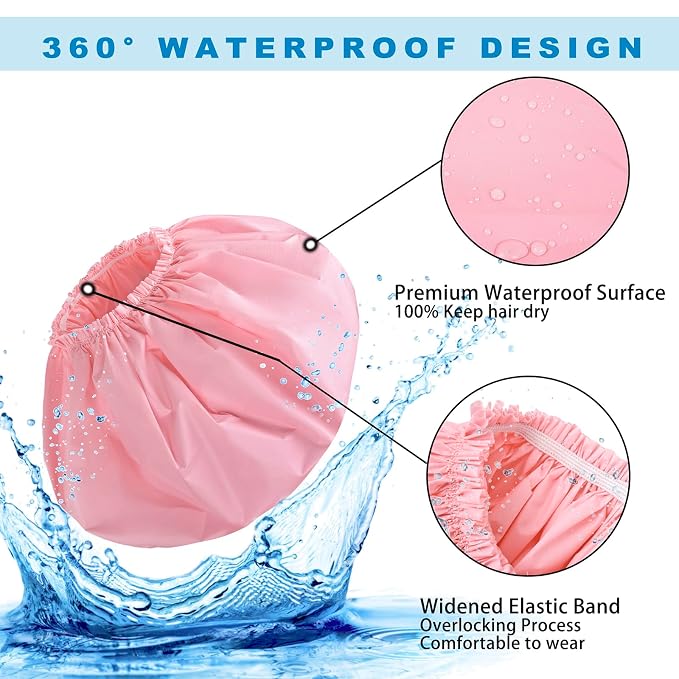 Extra Large Shower Cap 2 PCS Waterproof Shower Caps - Image 7