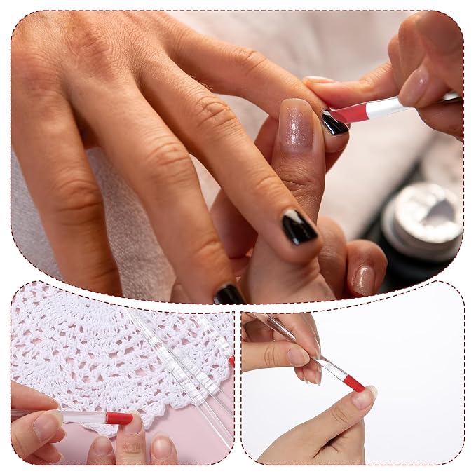 4 Pcs Rubber Tipped Cuticle Pusher, Dual-Ended Tipped Nail Art Tool, Nails - Image 4