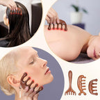 EupHHonycs 3 Pcs Wooden Head Scalp Massager Comb, Wooden Wide Tooth Comb - Image 7