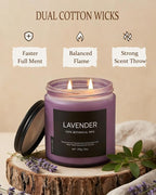 Lavender Scented Candle for Relaxation, 13oz Soy Wax Candle, 70–80 Hour Burn - Image 4