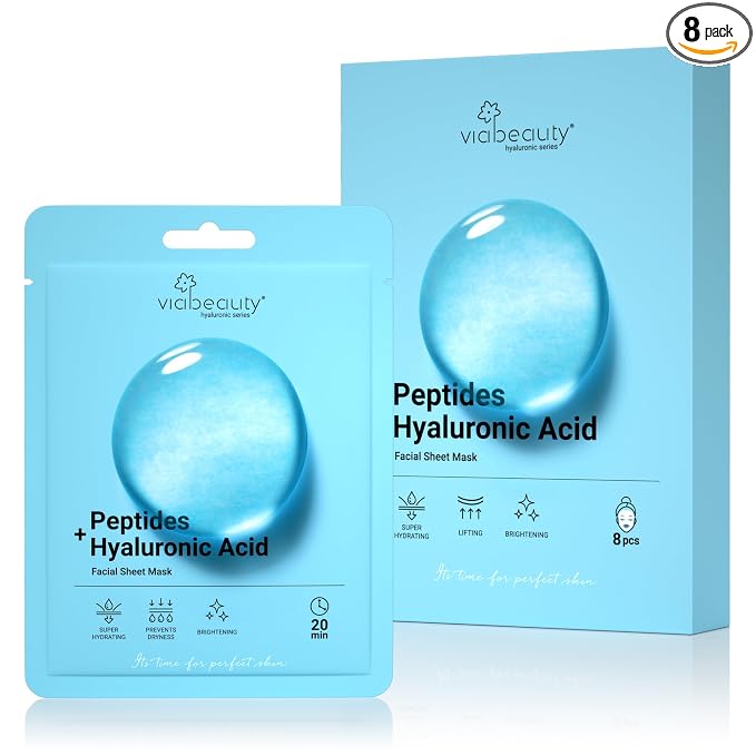 VIABEAUTY 8 Pack Hyaluronic Acid Face Mask by Unknown