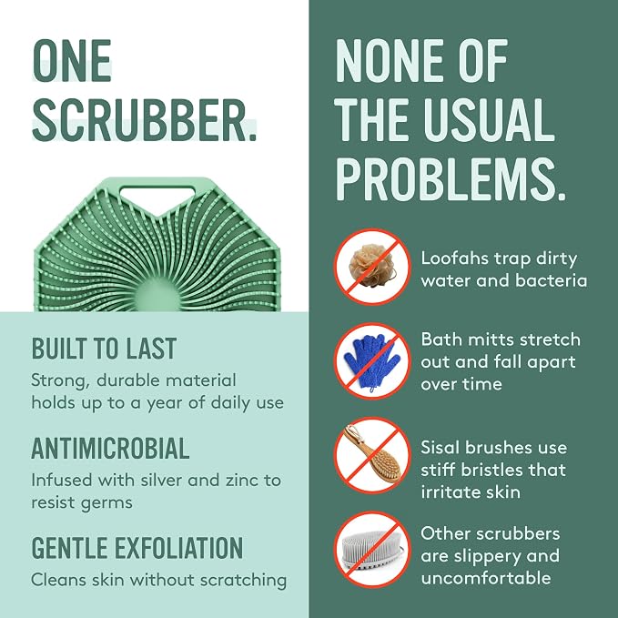 Sud Scrub® Antimicrobial Silicone Body Scrubber, Exfoliating Body Brush - Image 4