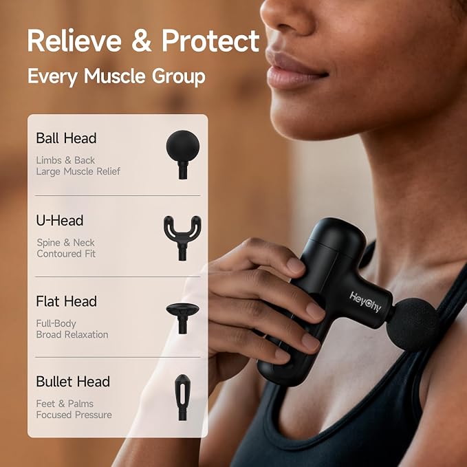HEYCHY Super Mini Massage Gun Deep Tissue, Handheld Muscle Massager - Image 7