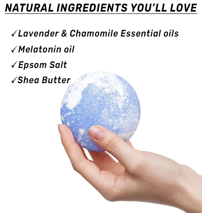 Sleep Well Bubble Bath Bombs Melatonin Infused Lavender Chamomile Essential - Image 5