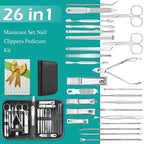 26-Piece Professional Manicure and Pedicure Kit, Nail Clippers Set, Stainless - Image 2