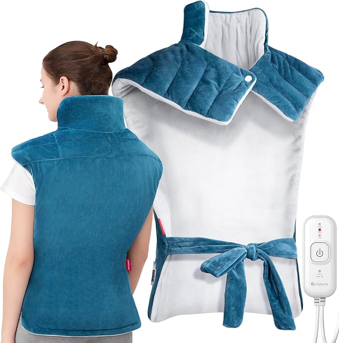 Comfytemp Heating Pad for Back Neck Shoulders, Weighted Electric Heating Pad by Comfytemp