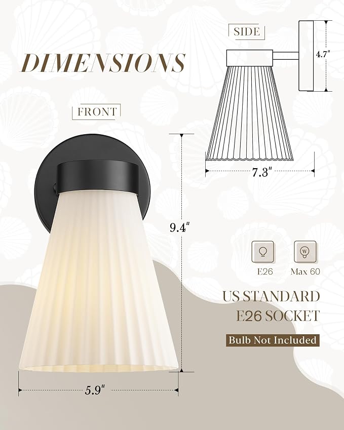 Indoor Wall Light Fixture, HWH Modern Wall Sconce Vanity Light - Image 3
