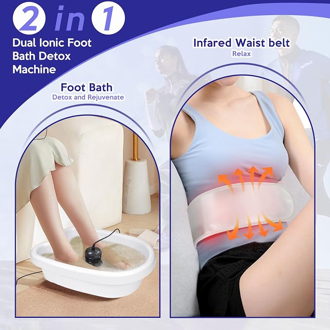 Veicomtech Dual Ionic Foot Bath Detox Machine, 2 in 1 Foot Detox Machine - Image 3