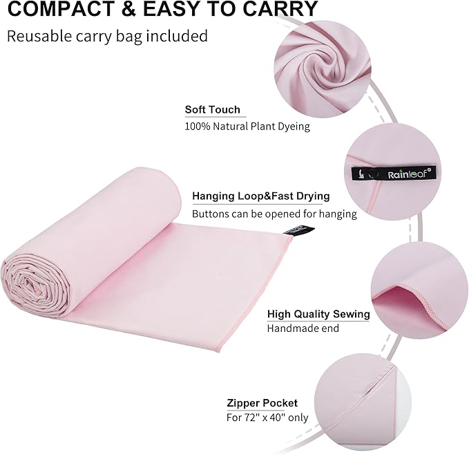 Rainleaf Microfiber Towel Perfect Travel & Gym & Camping Towel. Quick Dry - Image 3