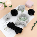 WHAVEL 6PCS Spa Headband and Wristbands Set, Face Wash Headband Wrist Bands - Image 8