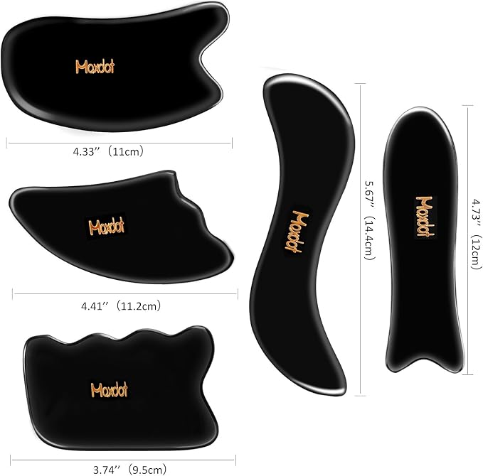 Maxdot 5 Pieces Gua Sha Massage Tools Set, Scraping Massage Tools Guasha Stone - Image 7