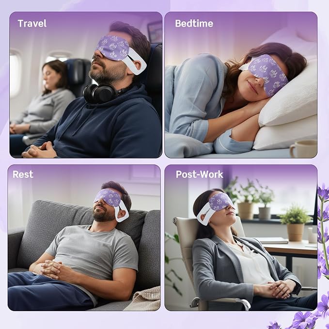 50 Pcs Steam Eye Masks for Dry Eyes Lavender Self Heated Steam Warm Eye Mask - Image 4