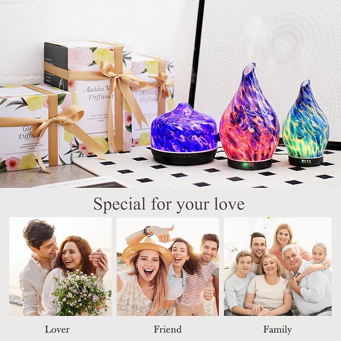 Porseme 150ml Essential Oil Diffuser Glass Color Changing Aroma Air Diffusers - Image 6