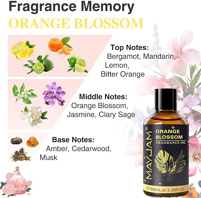 MAYJAM 100ML/3.38FL.OZ Orange Blossom Fragrance Oils - Image 4