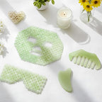 Demissle 4 Pcs Jade Eye Mask Jade Stone Facial Mask Scrap Massage Tool Hair - Image 8