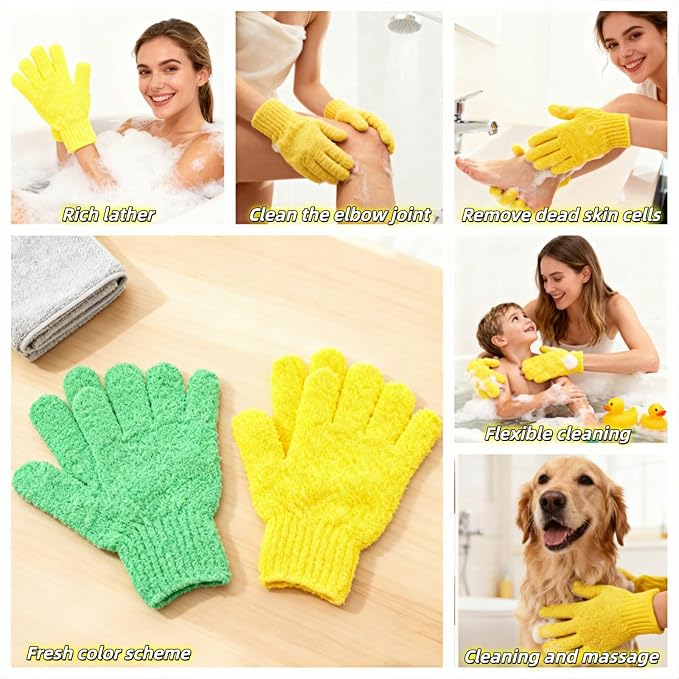 4-Pack SpaGlow Exfoliating Bath Gloves - Image 2