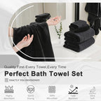 4 Piece Extra Large Bath Towel 35"x70" Oversized Bath Sheet Black Bath Towel Set - Image 7