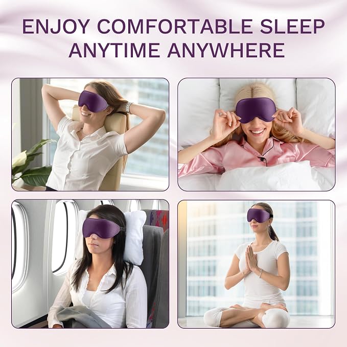 FlyCoco 99% Fully Block Out Light Eye Sleep Mask, 3D Deep Contoured Eyes Cover - Image 7