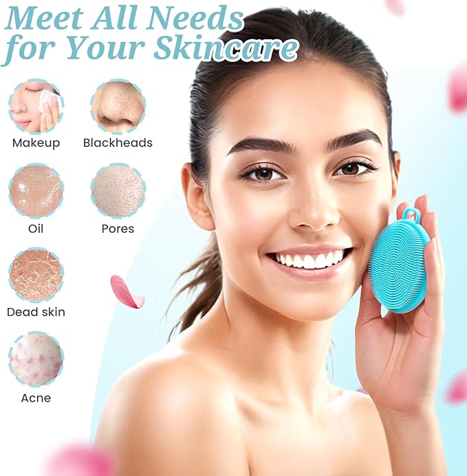 Silicone Back & Body & Face Scrubber Set 3PCS, Gentle Exfoliating Back & Body - Image 8