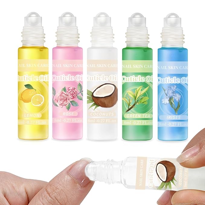 5pcs Cuticle Oil Roller Nourishing Moisturizing Roll On Cuticle Oil by SULLMAR
