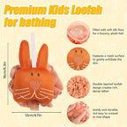 Kids Loofah, Cute Cartoon Animal Kids Bath Sponge - Image 3