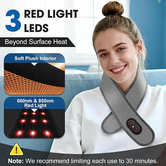 Cordless Neck Heating Pad for Pain, Neck Massager - Image 3