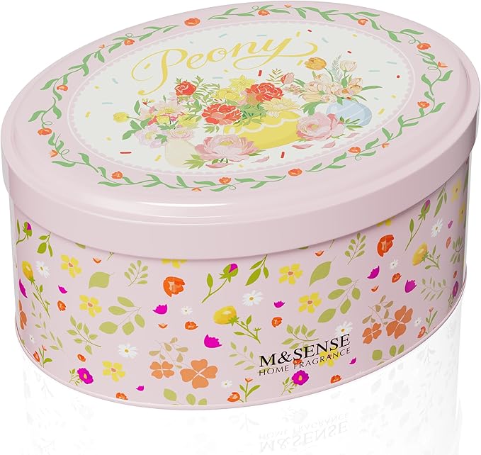 M&SENSE Dual-Wick Peony Scented Candle 12oz, 2 Wick Spring Soy Candles by MSENSE