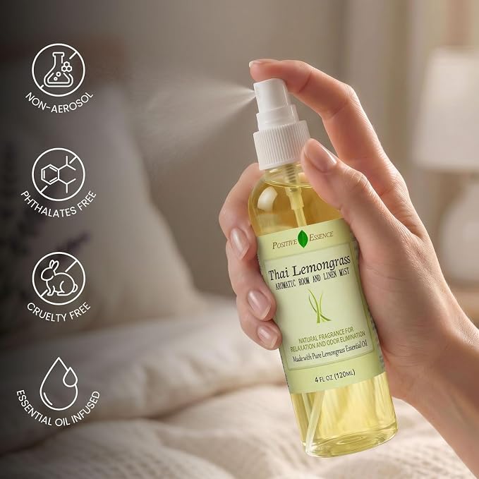 Thai Lemongrass Linen and Room Spray, Natural Air Freshener Made - Image 3