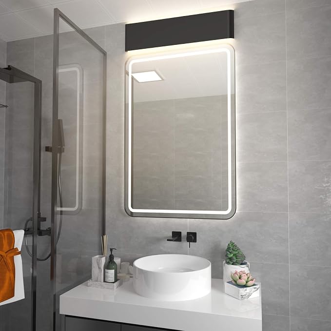 Aipsun 20W/24in Rectangular LED Black Modern Wall Sconce Horizontal Up and Down - Image 4