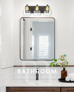 Bathroom Light Fixtures, 3-Light Black and Gold Bathroom Vanity Light, Modern - Image 6