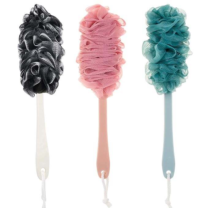 Back Scrubber for Shower, Loofah Long Handle Bath Body Brush, Soft Nylon Mesh - Image 2