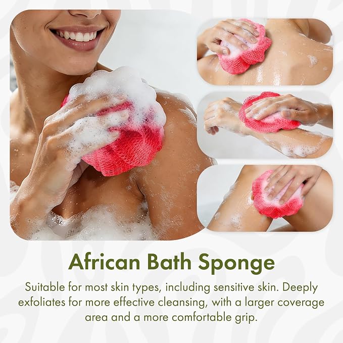 Bathway Loofah Bath Sponge, 2 Pack African Net Sponge Authentic, Exfoliating - Image 5