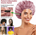 3Pcs Hair Bonnets For Sleeping Satin Bonnet For Women Silk Bonnets Womens Curly - Image 3