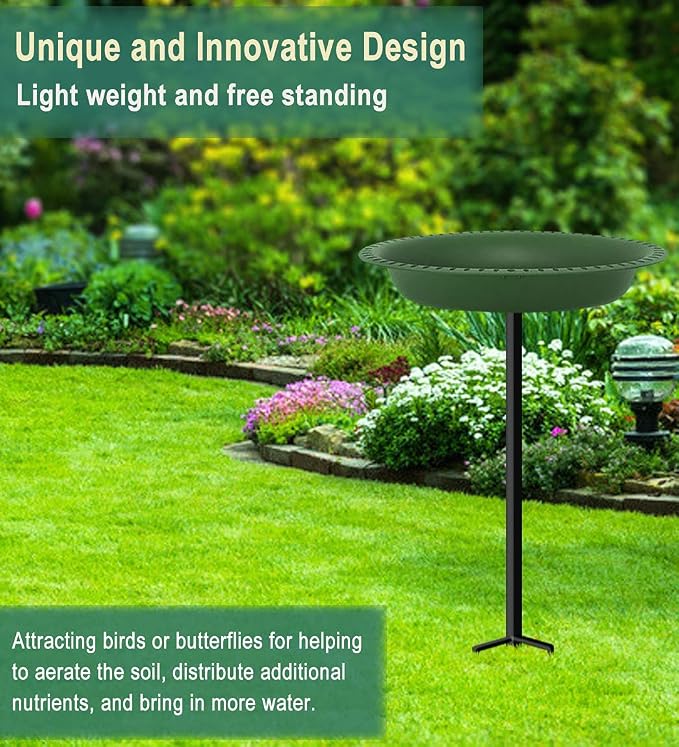 Garbuildman 28-inch Lightweight Birdbaths Antique Decoration Detachable - Image 5
