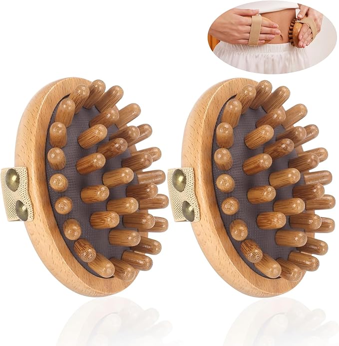 2PCS Meridian Massage Brush, Gua Sha Tool, Body Massage Brush, Wood Therapy by CraftedforYourComfort