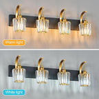 Modern Bathroom Vanity Light, 4-Light Black Gold Wall Sconce - Image 5