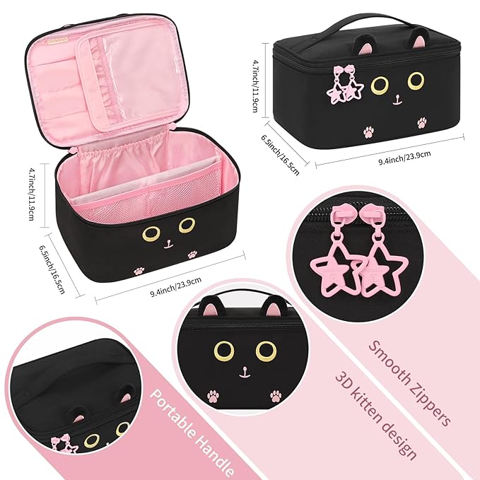 OCHEAL Makeup Bag, Travel Makeup Organizer Bag, Cute Cosmetic Bags - Image 3