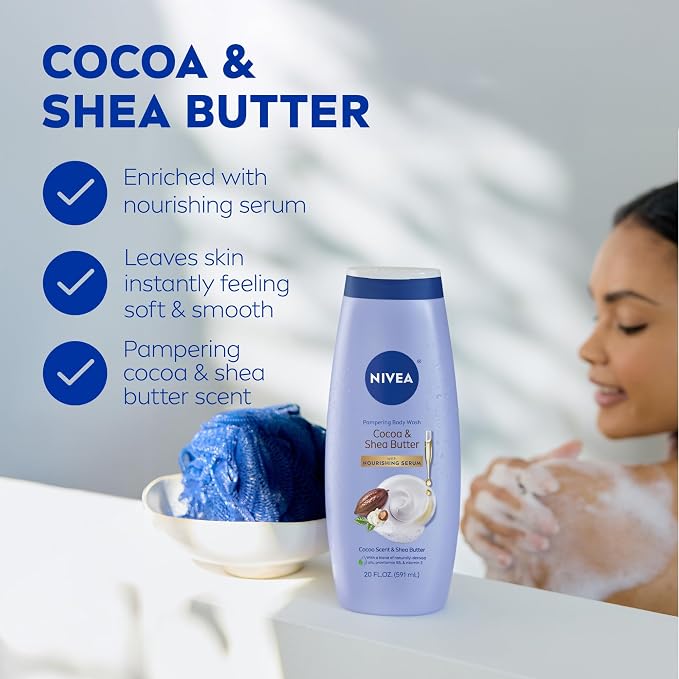 NIVEA Pampering Cocoa and Shea Butter Body Wash - Image 3