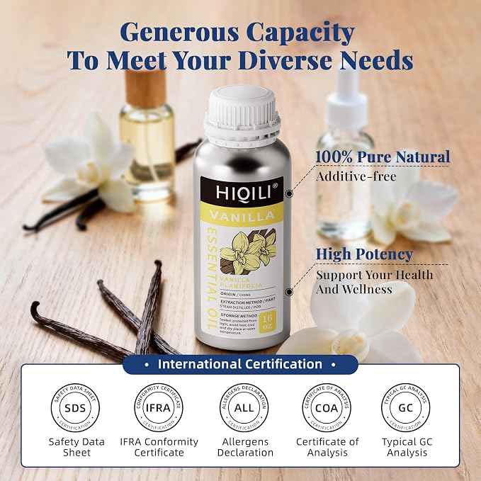 HIQILI 16 Ounces Vanilla Essential Oil, Strong Fragrance - Image 8