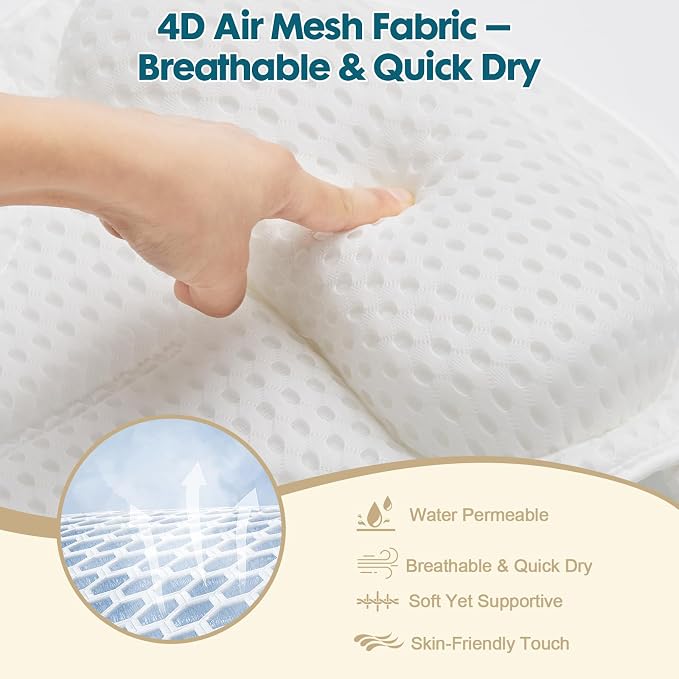 Bath Pillows for Tub – 4D Air Mesh Bathtub Pillow - Image 3