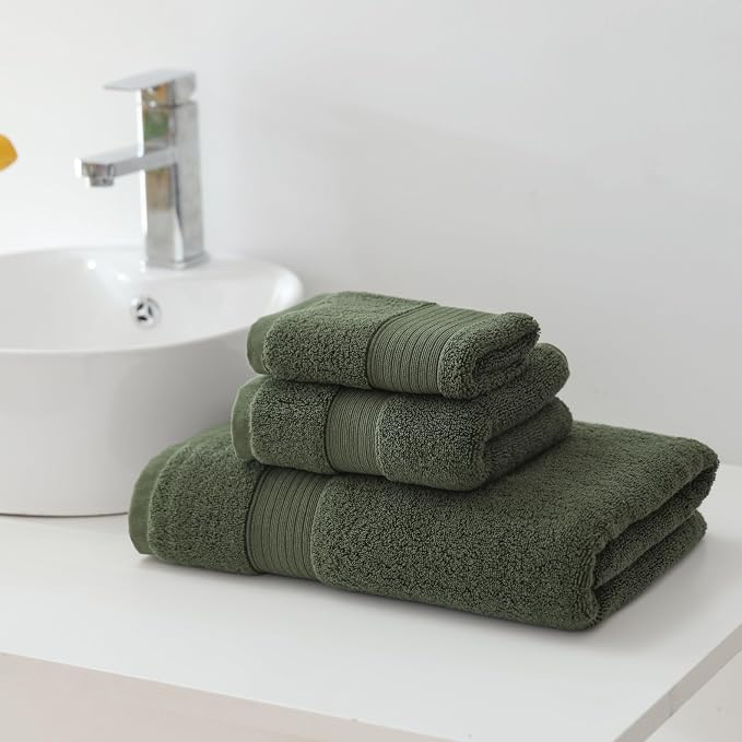 27x55 Bath Towels Set 100 Percent Cotton 650GSM Luxury Super Soft Absorbent - Image 5