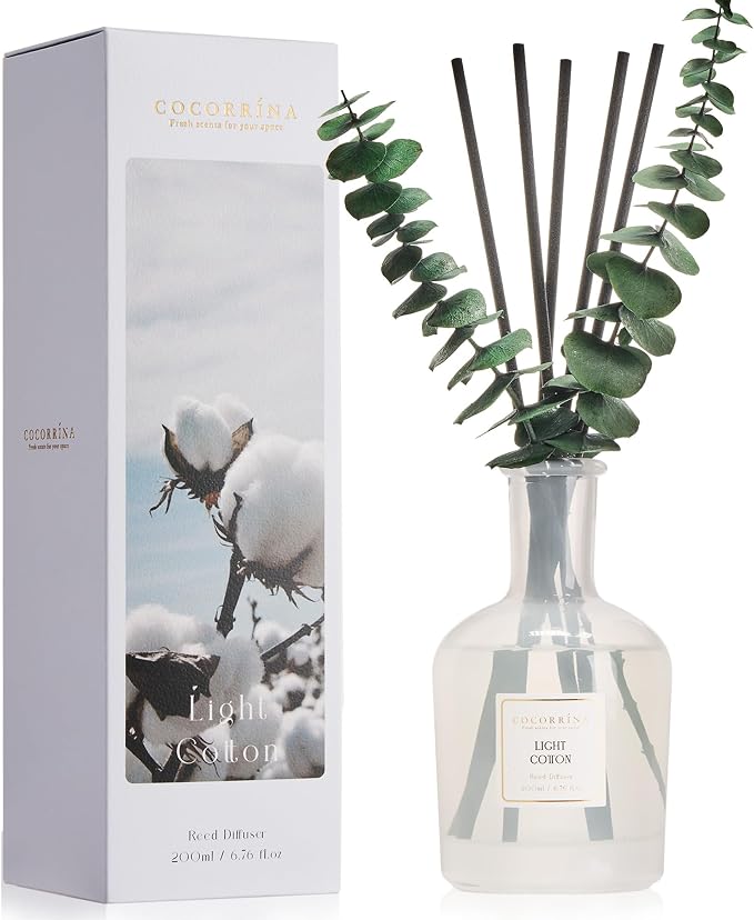 COCORRÍNA Light Cotton Reed Diffuser – 6.76 oz Essential Oil by COCORR%C3%8DNA