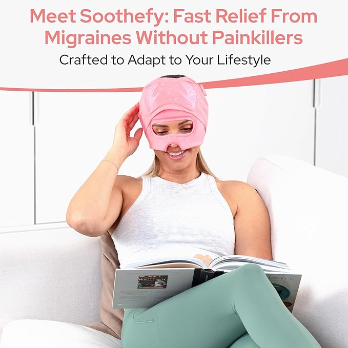 Migraine Relief Cap with Slide-Up Eye Mask - Image 2