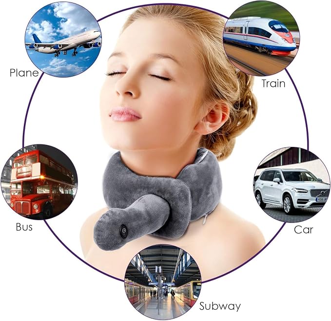 Travel Pillows, Wireless Airplane Massage Pillow Neck Support - Image 5